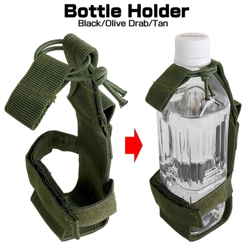 Tattico Molle Porta bottiglia d'acqua Cintura Borsa in nylon Viaggio all'aperto Campeggio Escursionismo Caccia Mensa Bollitore Custodia