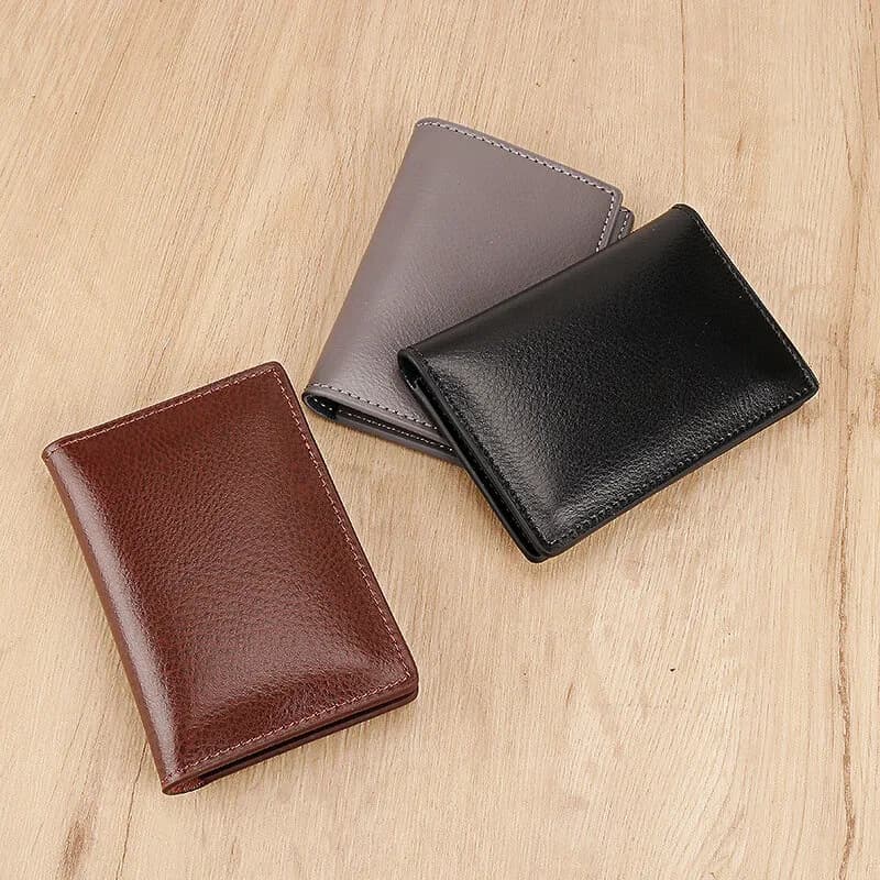 Minimalismo portafoglio in vera pelle Ins porta carte di credito Unisex con piega ultrasottile ID VIP Bank Slim Bag custodie per carte semplici