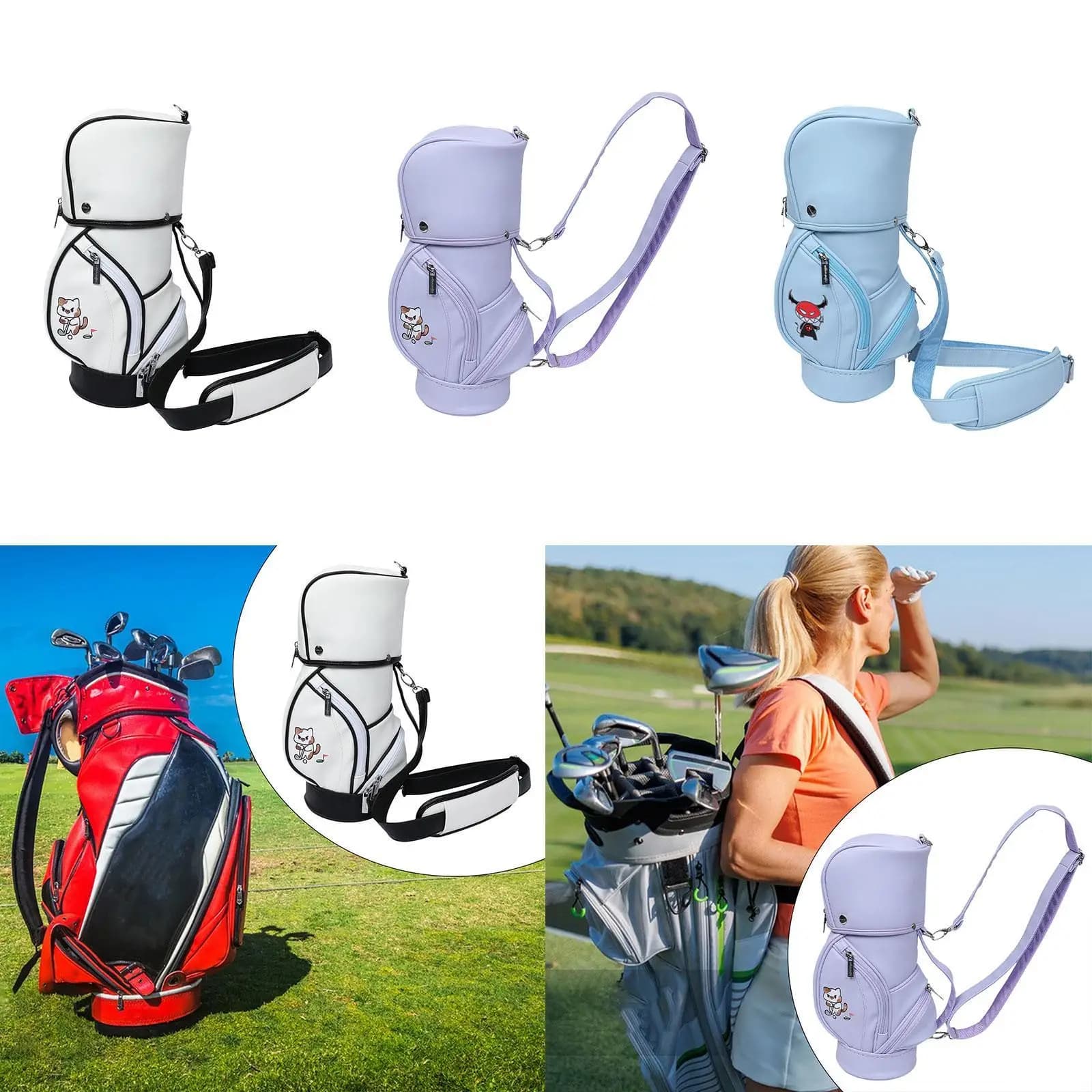 Borsa per Palline da Golf, Mini Borsa a Tracolla per Giocatori di Golf, Regalo per Pratica di Golf