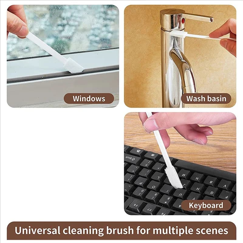 AT21-56PCS Spazzola per WC usa e getta Spazzole per pulizia fessure, per angoli WC, scanalature per finestre, binari per porte, tastiere, tende, ecc.