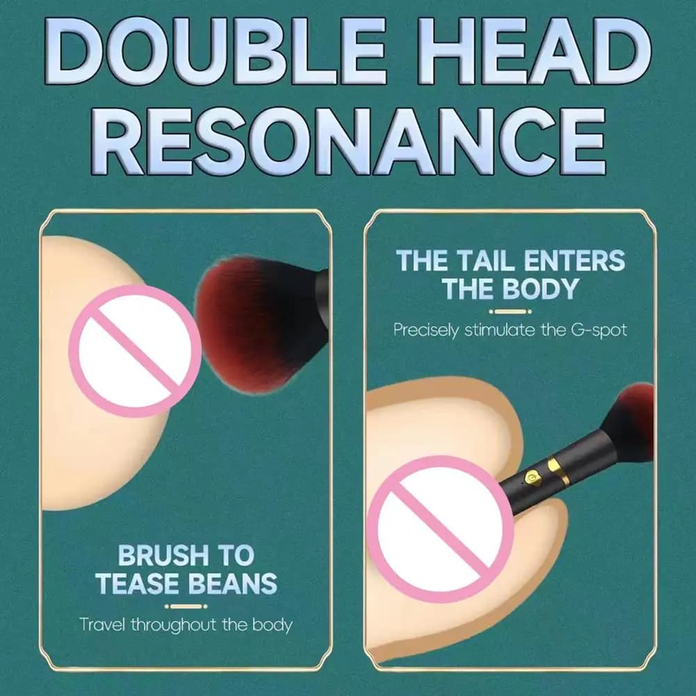 Electric makeup brush with double head vibrating foundation, massage brush, couple of adult products, double head resonance