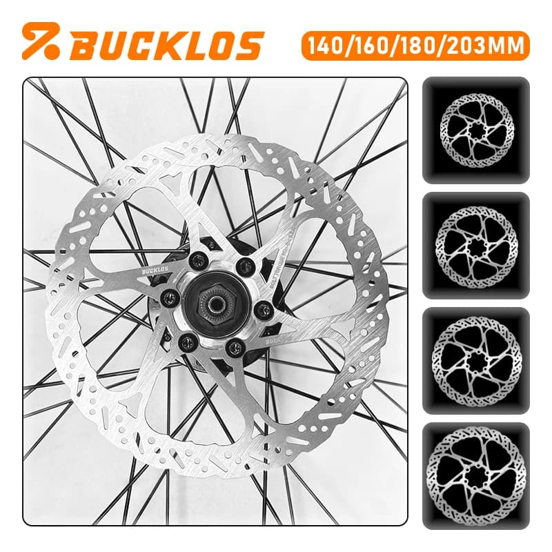 Dischi Freno BUCKLOS RT58 per Bicicletta, Rotore Freno a Disco con Dissipazione del Calore, Rotore per Freni Idraulici 140mm 160mm 180mm 203mm