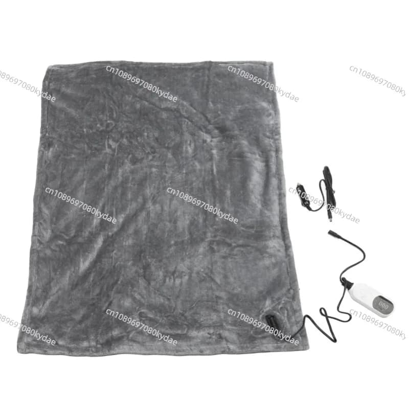 Coperta Riscaldante per Auto 12V 48W, Morbida e Calda in Flanella, Riscaldamento Rapido, Traspirante, per Campeggio 100x75cm