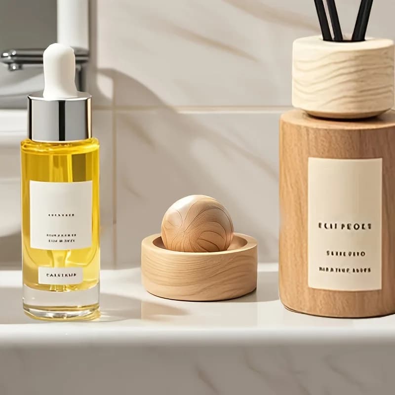 Mini Cute Wooden Essential Oil Diffuser Natural Fragrance For Car Bedroom Living Room Bathroom Home Aroma Diffuser