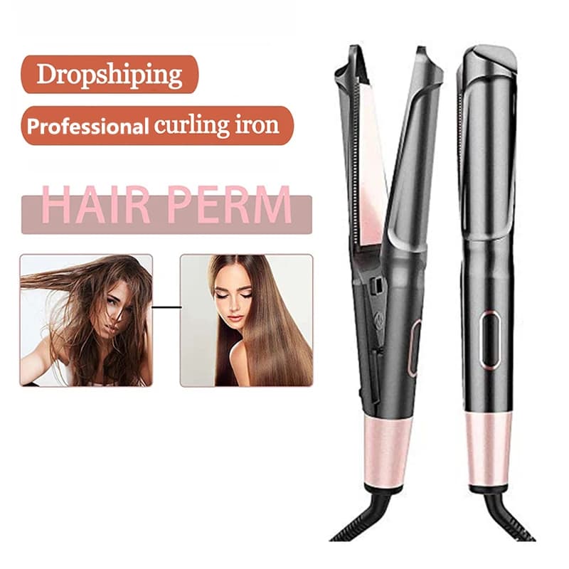 Piastra per capelli 2 in 1 e arricciacapelli da 1 pollice, doppio voltaggio, riscaldamento rapido, per capelli lisci e ondulati