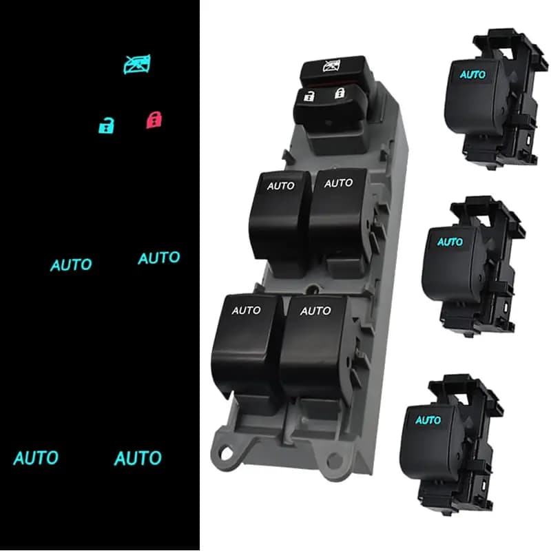 LHD All Auto Con Illuminato A LED Finestra di Potere Interruttore Passeggero Retroilluminazione Blu Ghiaccio Per Toyota RAV4 Camry Corolla Auris Urban Cruiser