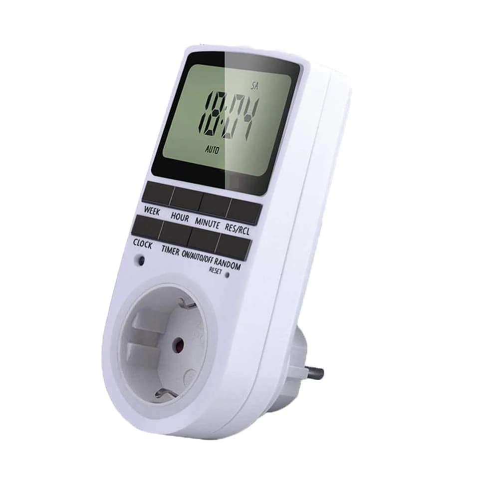 Intelligent digital programmable timer for EU 220V socket with 12/24-hour cycle switch for kitchen