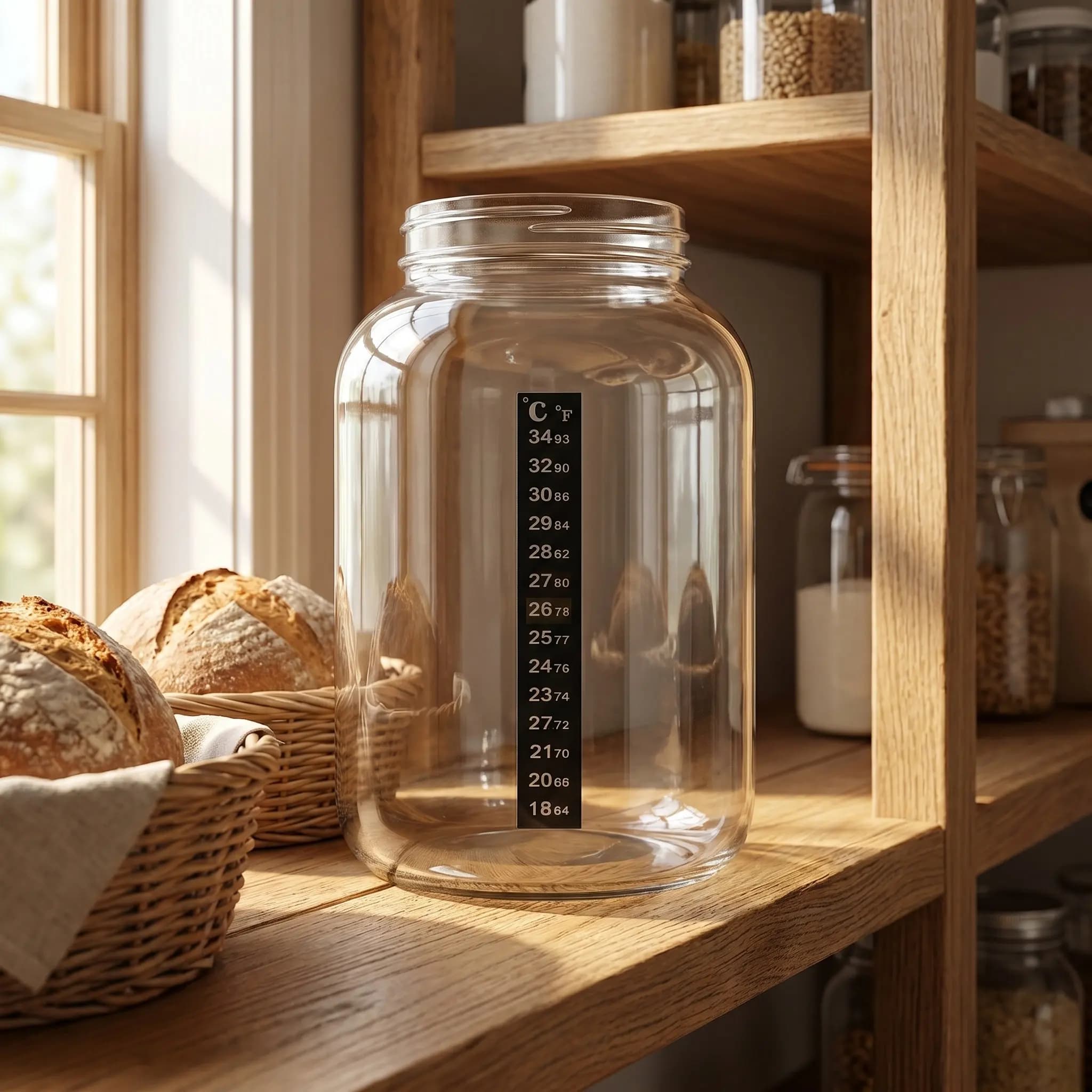 1Set Sourdough Starter Jar Kit Accessories Cloth Covers Thermometer Stickers Date Marking Bands Safe Bpa Free Fermentation Tools