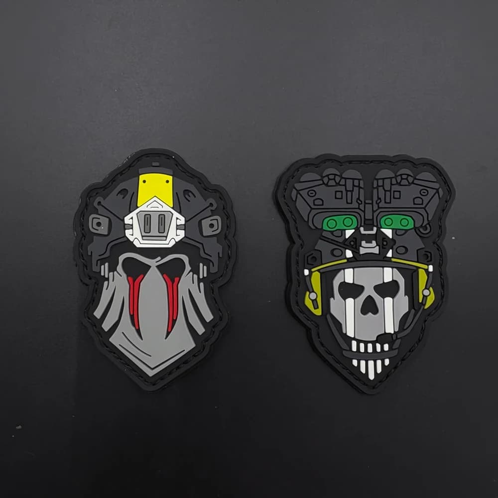 Adesivo Distintivo in PVC con Motivo a Teschio e Chiusura a Gancio sul Retro, Adatto per Borse, Zaini, Gilet e Decorazione di Abbigliamento, Patch Ricamate in Gomma Morbida