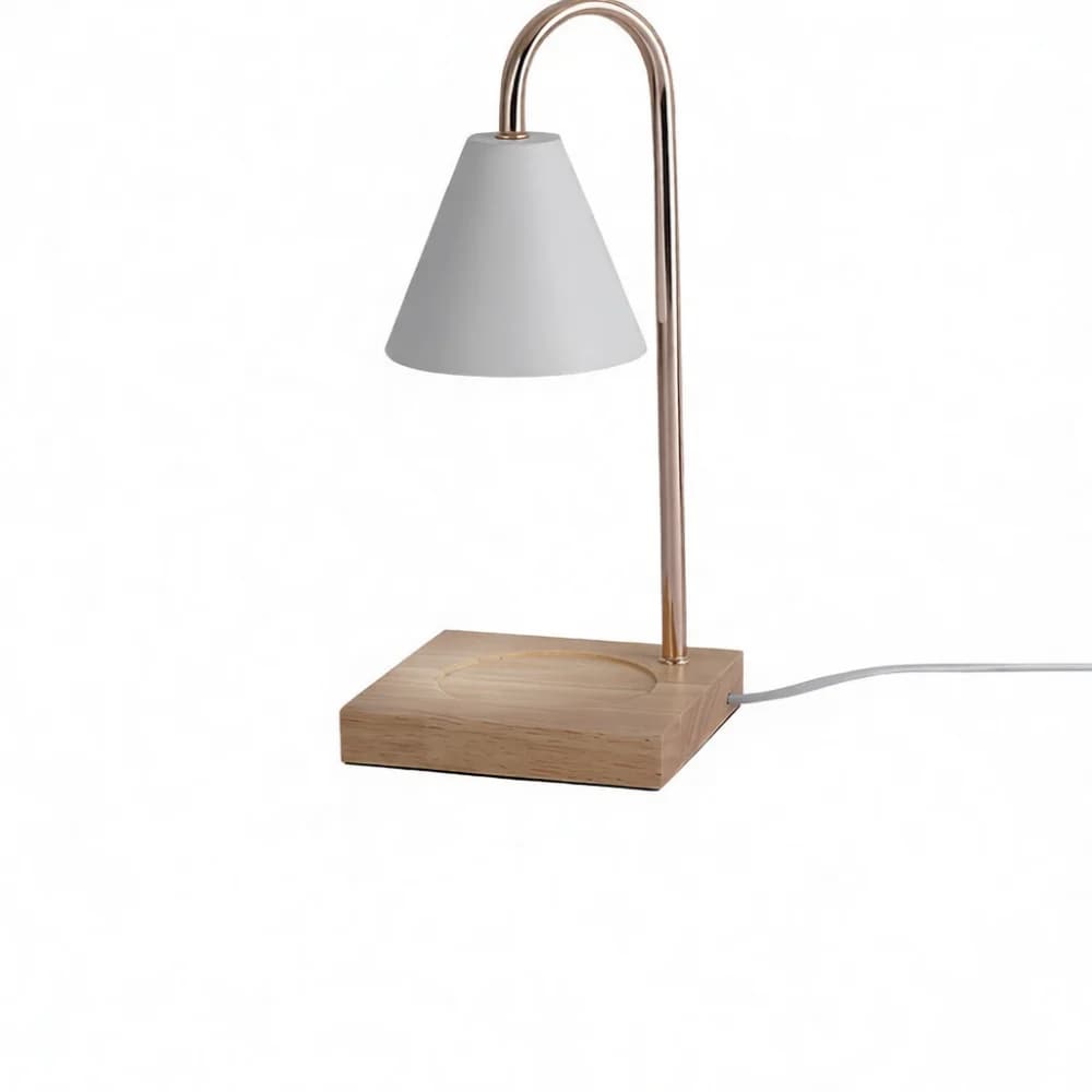 Electric Candle Warmer Lamp Wooden Aroma Diffuser Melting Light Bedside Table Desk Lamp Dimmable Timing Decorative Lighting