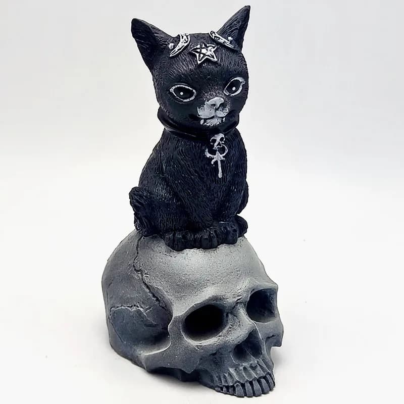 Silicone mold magic cat skull diy candle resin plaster silicone mold Halloween decoration tools