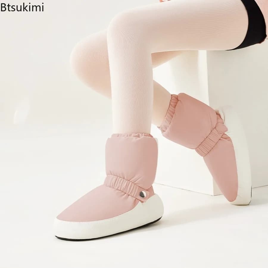 Stivaletti da riscaldamento per balletto invernale Scarpe da ballo nazionali per bambini Adulti Danza moderna Punto di balletto Scarpe calde Esercizi Stivali da ballerina