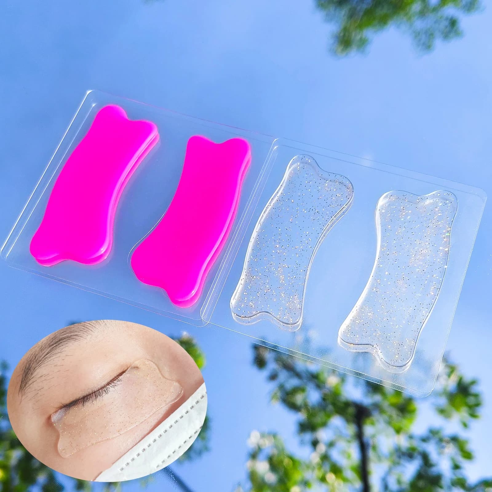 Libeauty New Bear Shape Reusable Bear Bearings for Silicone Eyes Shade Extension of Eyelashes Patch Extensions of Eyelashes Under Gel Pad Tool