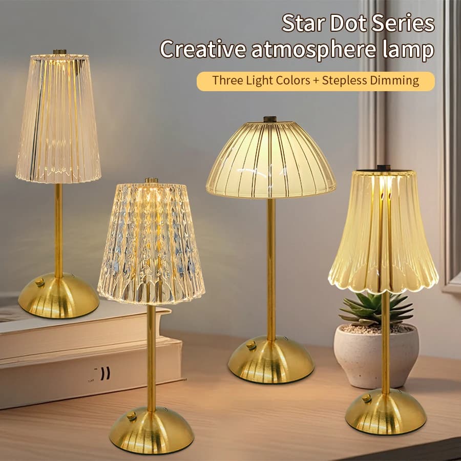 Lampada da tavolo a LED ricaricabile USB Sensore tattile Luce notturna da tavolo per bar Hotel Ristorante Camera da letto Atmosfera Decorazione della stanza Illuminazione