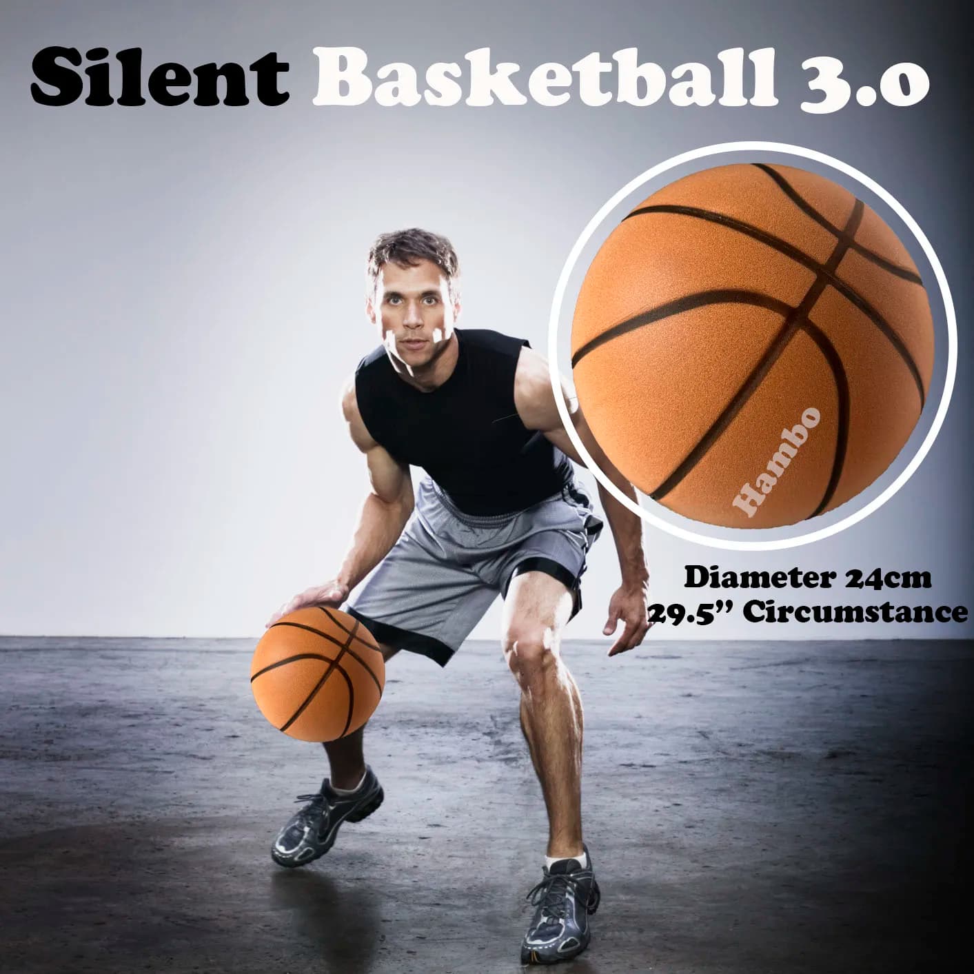 Pallacanestro silenzioso Taglia 7 (29,5") Taglia 5 (27,5'') Pallacanestro in schiuma airless scanalata per interni Dribble silenzioso Palla silenziosa per allenamento
