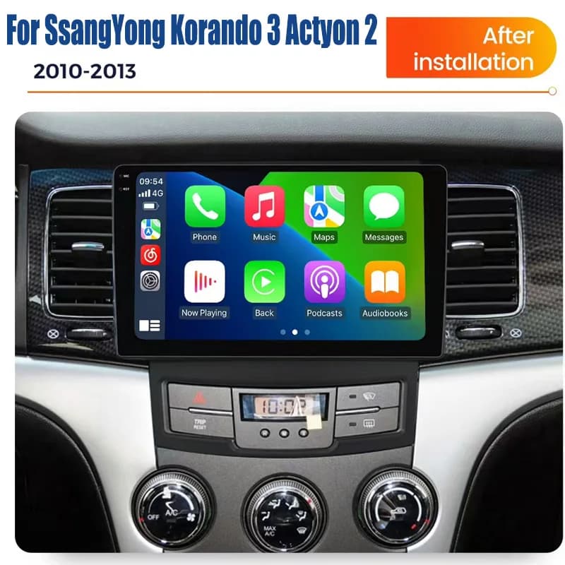Lettore video multimediale per autoradio Android da 9 "per SsangYong Korando 3 Actyon 2 2010 - 2013 Navigazione GPS Carplay Stereo 2 Din