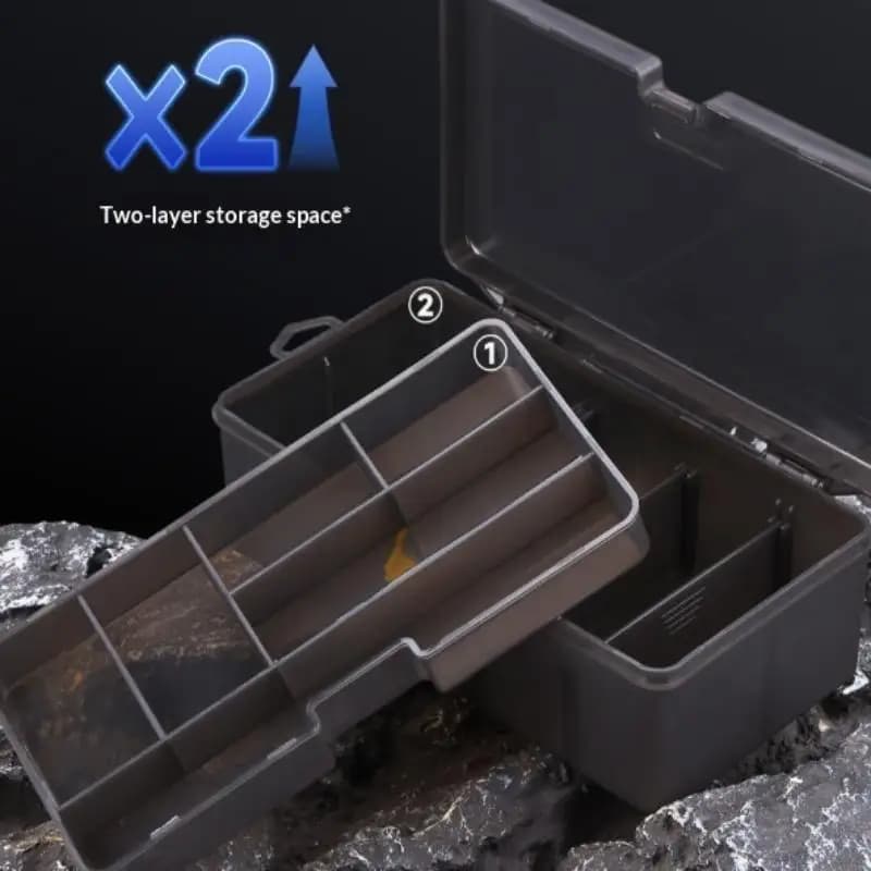 Double Layer Lure Tackle Box Fishing Accessories Adjustable Plastic Fishing Box Fake Bait Hook Tool Storage Boxes Fishings Gear