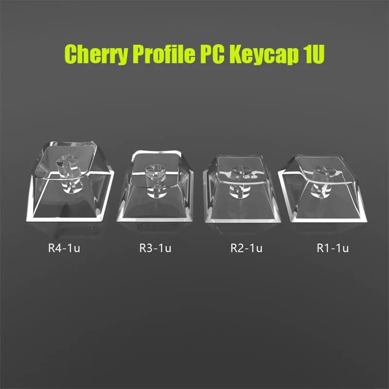 Nuovo Cherry Profilo PC Trasparente Keycap R1 R2 R3 R4 Altezza Tastiera Meccanica 1U 1X Vuoto Personalizzato Tappi Chiave di Cristallo Retroilluminato WASD Freccia