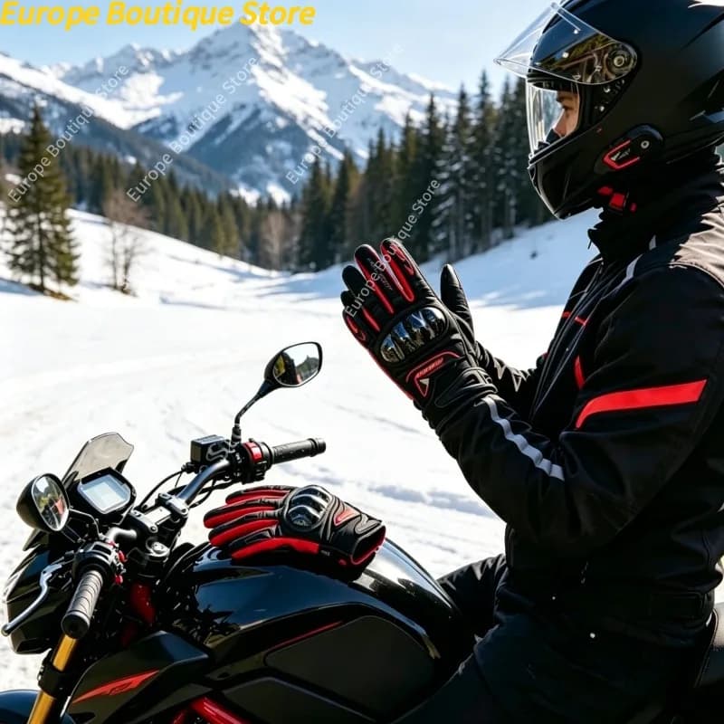 Guanti da moto sottili con touch screen per 4 stagioni, da uomo, anti-caduta, in fibra di carbonio, traspiranti, per guida in bici elettrica