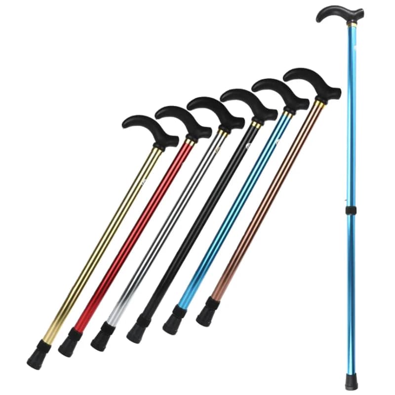 Adjustable Walking Stick in Aluminium Alloy, 2 Sections, Stable and Anti-slip, for Seniors, Height 75-90cm