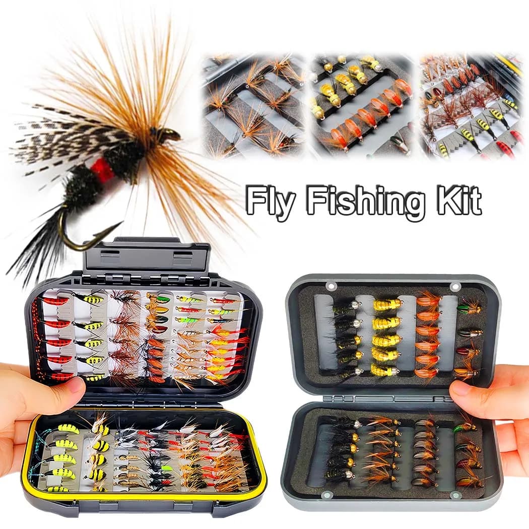 Set of fly fishing bait from 24-84 pieces, Dry Flise bait, suitable for trout and bass, dry bait suitable for trout, salmon