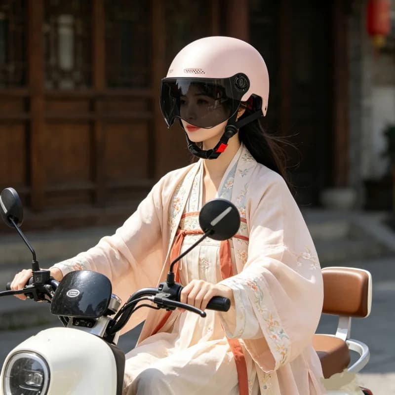 Casco per scooter elettrico, modello classico vintage, mezzo casco per uomo e donna, per moto, scooter, MTB, ciclismo