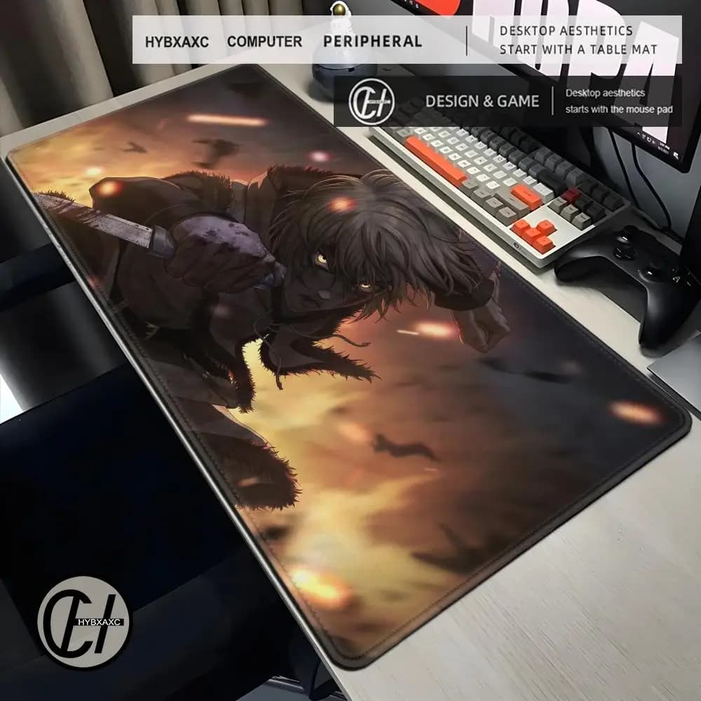 Anime V-Vinland Saga Thorfinn Mouse Mechanical Gamer Keyboard Esports Computer Keyboard Pad xxl anti-slip rubber mouse pad