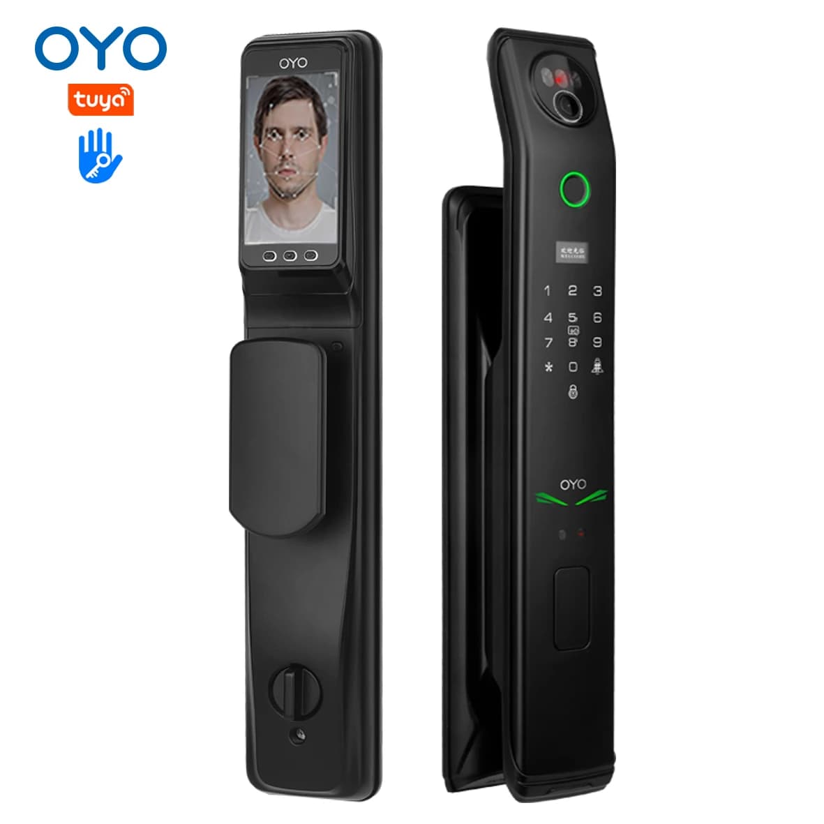Serratura Intelligente OYO con Controllo Remoto, Telecamera WiFi Tuya, Riconoscimento Facciale, Controllo Accessi Digitale Elettronico Senza Chiave
