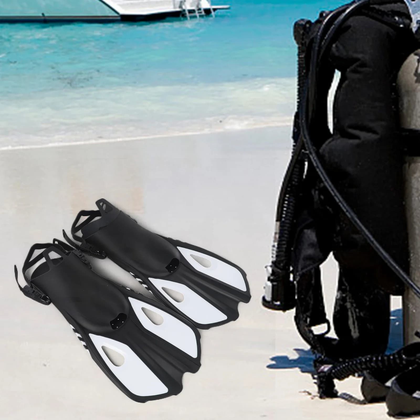 Adult Adjustable Snorkeling Pins, wear-resistant and comfortable diving shoes, adjustable dive fins, frog-shaped swimming shoes