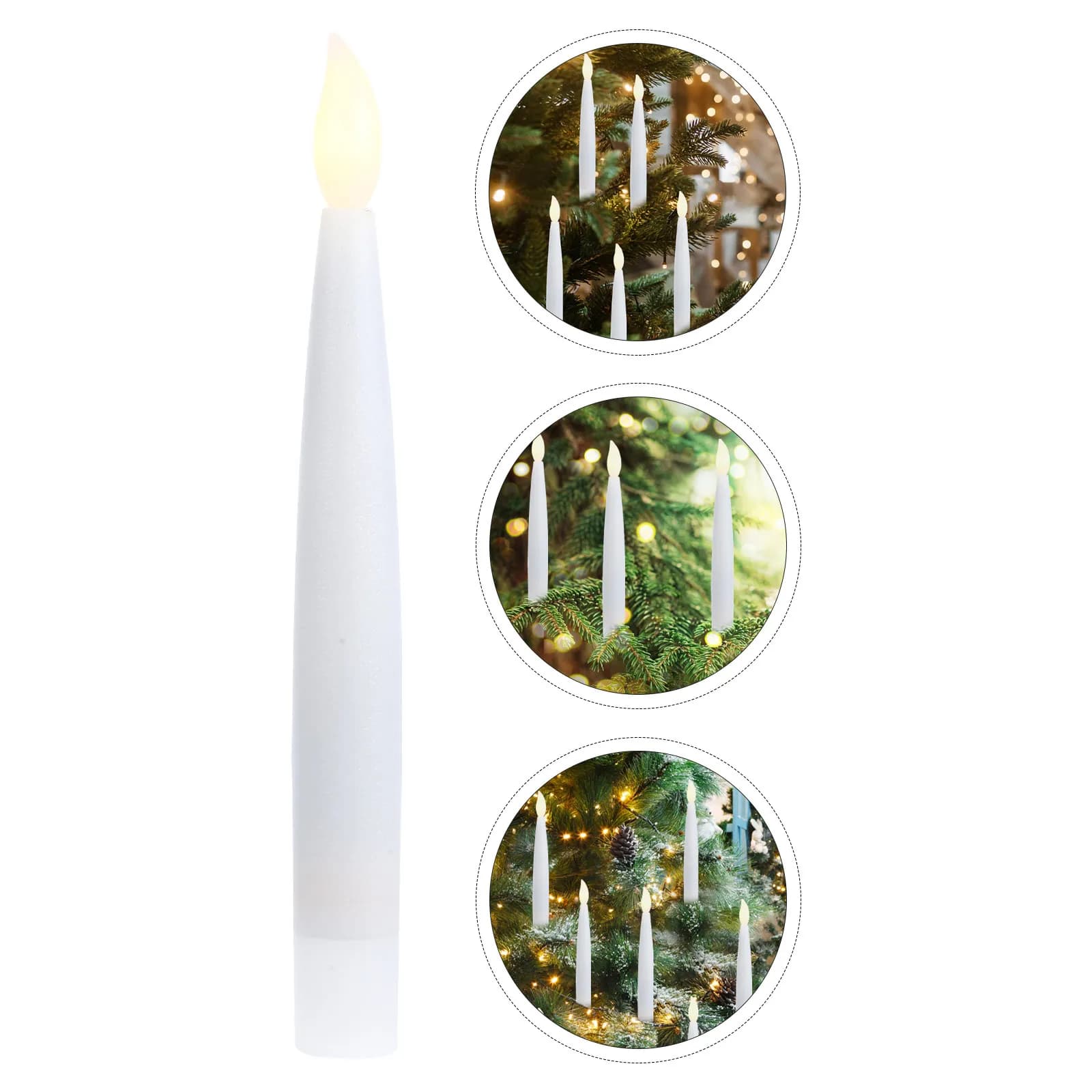 Set di 12 Candele LED Decorative a Clip per Albero di Natale, Luci Bianco Caldo, Candele Tremolanti per Albero di Natale