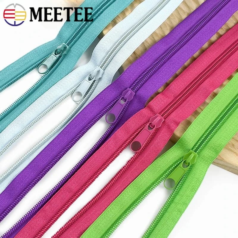 10-50M 3 # 5 # Cerniera in nylon con cursori, cerniere per abbigliamento al metro, kit di riparazione per zaini, accessori per cucito fai da te