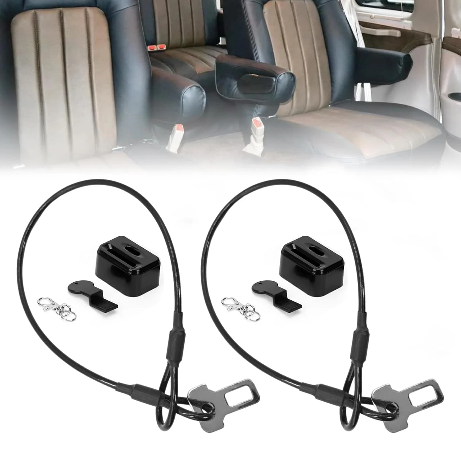 Confezione da 2 corde di sicurezza per cintura di sicurezza, cinghie per porta di sicurezza, serrature per l'utilizzo dell'ancora della cintura di sicurezza per cabina di camper per accessori per camper
