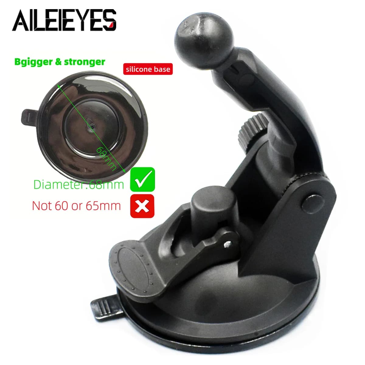 Supporto universale per ventosa per auto, supporto base con testa a sfera da 17 mm, supporto per staffa per supporto per telefono per parabrezza/cruscotto, base in silicone
