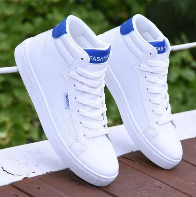 Scarpe da Skateboard Uomo, Sneakers Alte da Uomo, Scarpe Sportive Piatte da Jogging, Scarpe Casual Impermeabili in Pelle da Uomo per Turismo e Corsa