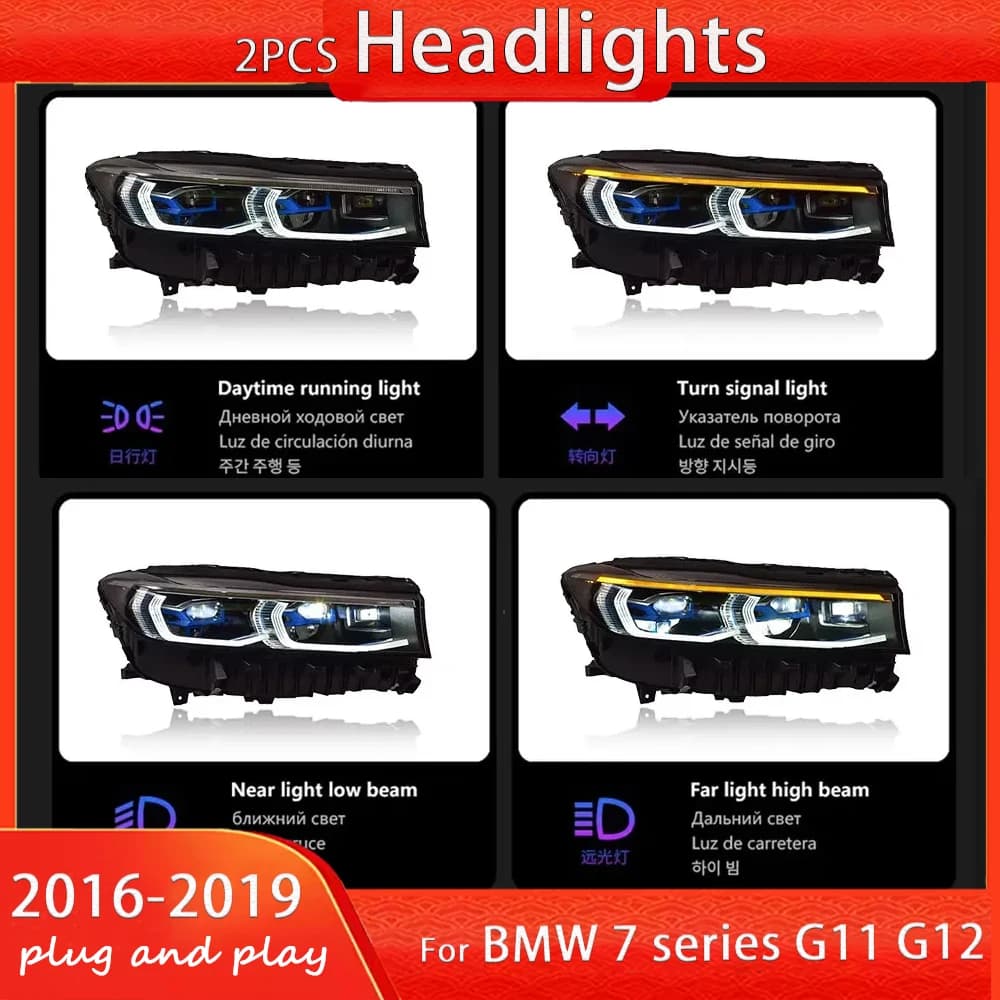 Faro a LED per BMW G11 G12 7 Serie 2016-2019 Lampada frontale Car Styling Segnale DRL Lente del proiettore Accessori auto Luci anteriori