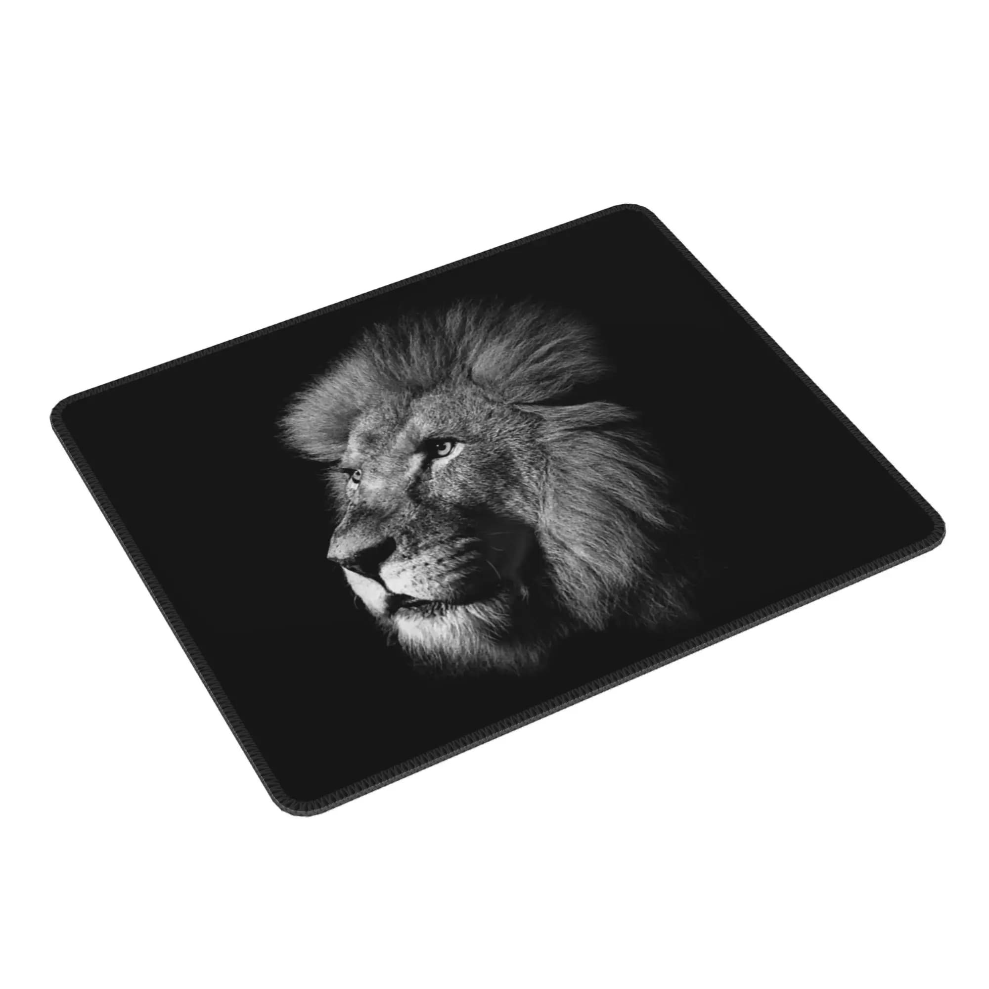 African Wild Lion Face Portrait Mouse Pad Computer Keyboard Mouse Mat Gaming PC Laptop Desk Mat Office Accessories Table Mats