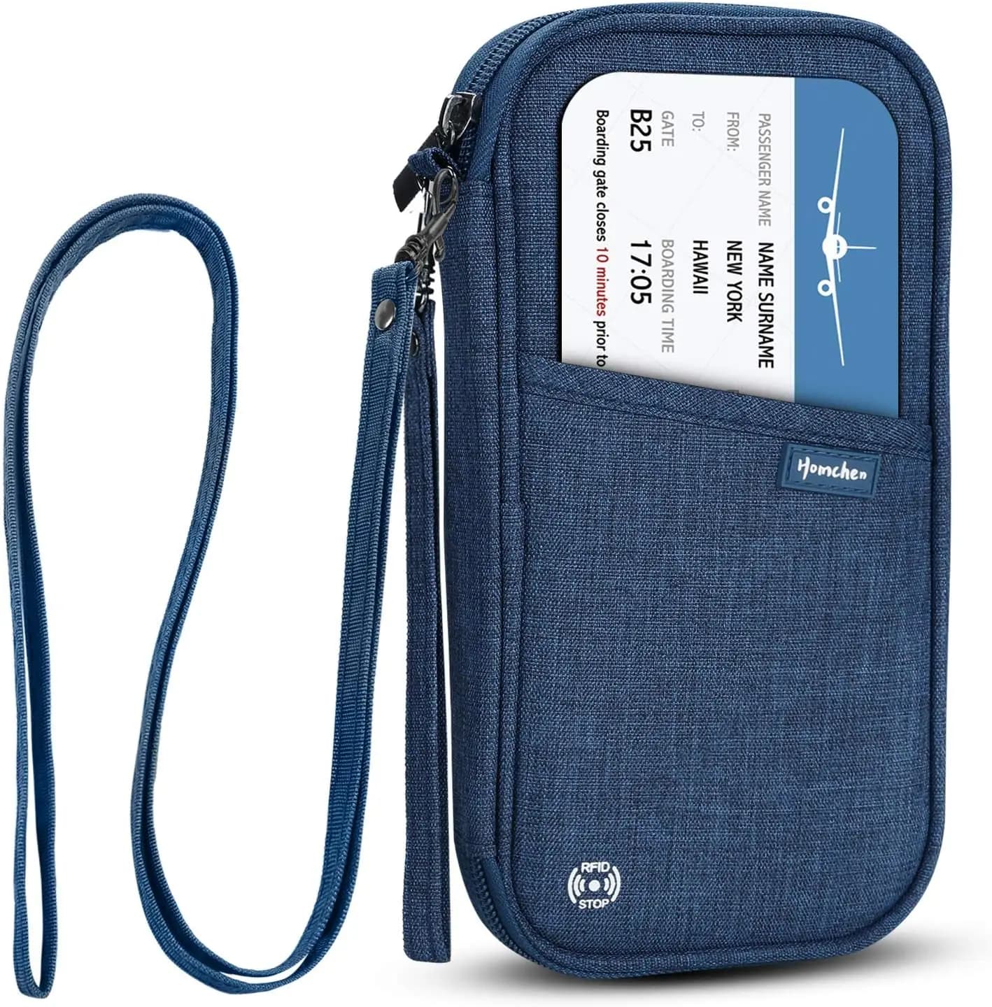 Portafoglio da Viaggio Impermeabile RFID per Passaporto, Organizzatore di Carte di Credito, Borsa a Mano per Uomo e Donna