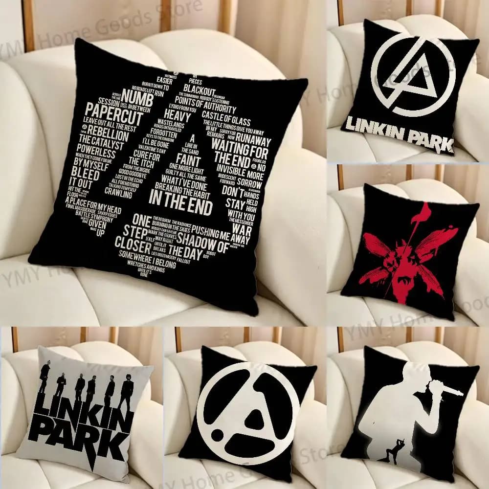 Hybrid Theory L-Linkin P-Park Cartoon Printing Pillowcase Customized Pillow Cover for Sofa Home Decor