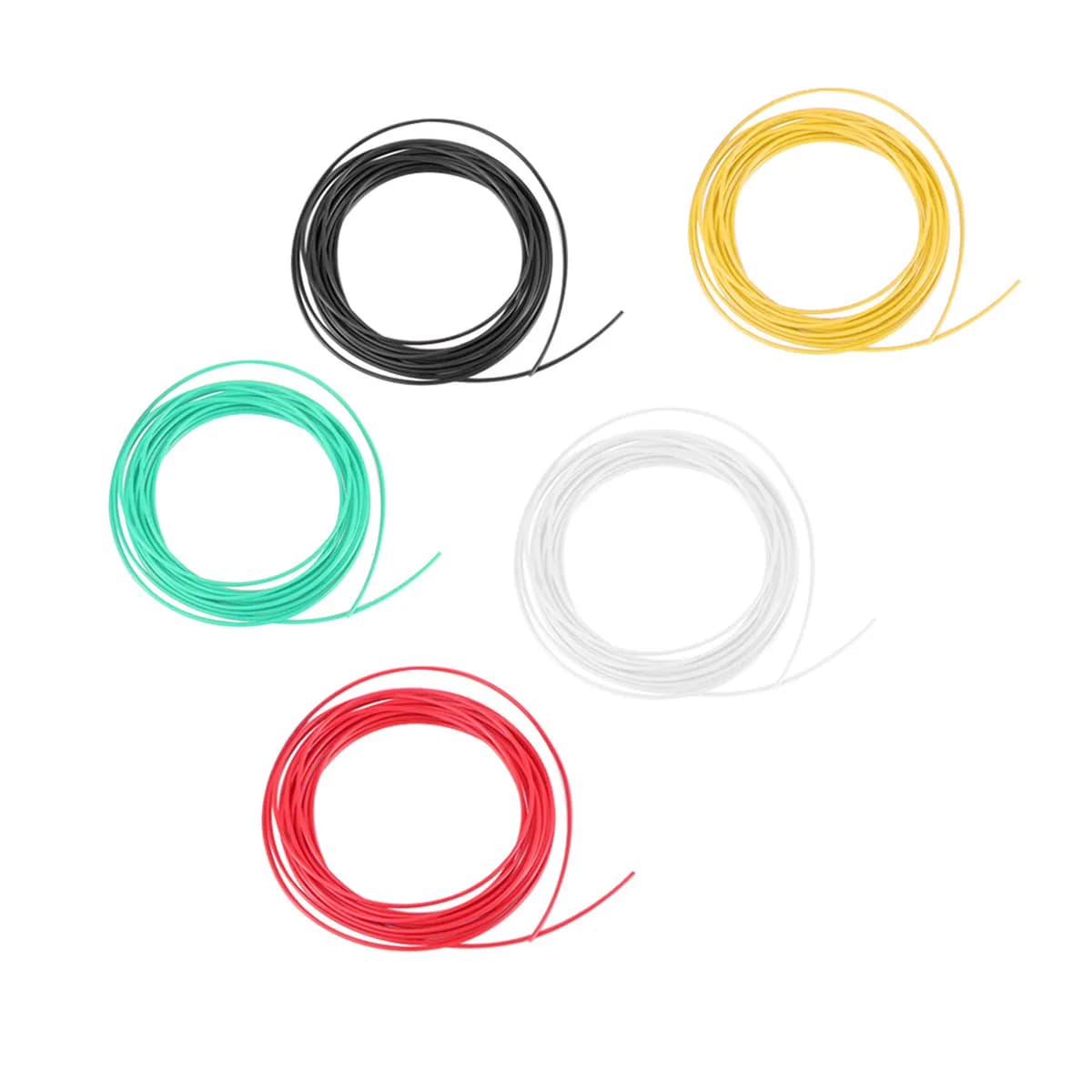 5 Pezzi Filamento per Penna 3D PLA 1.75mm Misura Standard Nero Bianco Giallo Rosso Verde Basso Ritiro Alta Resistenza Filamento per Stampante