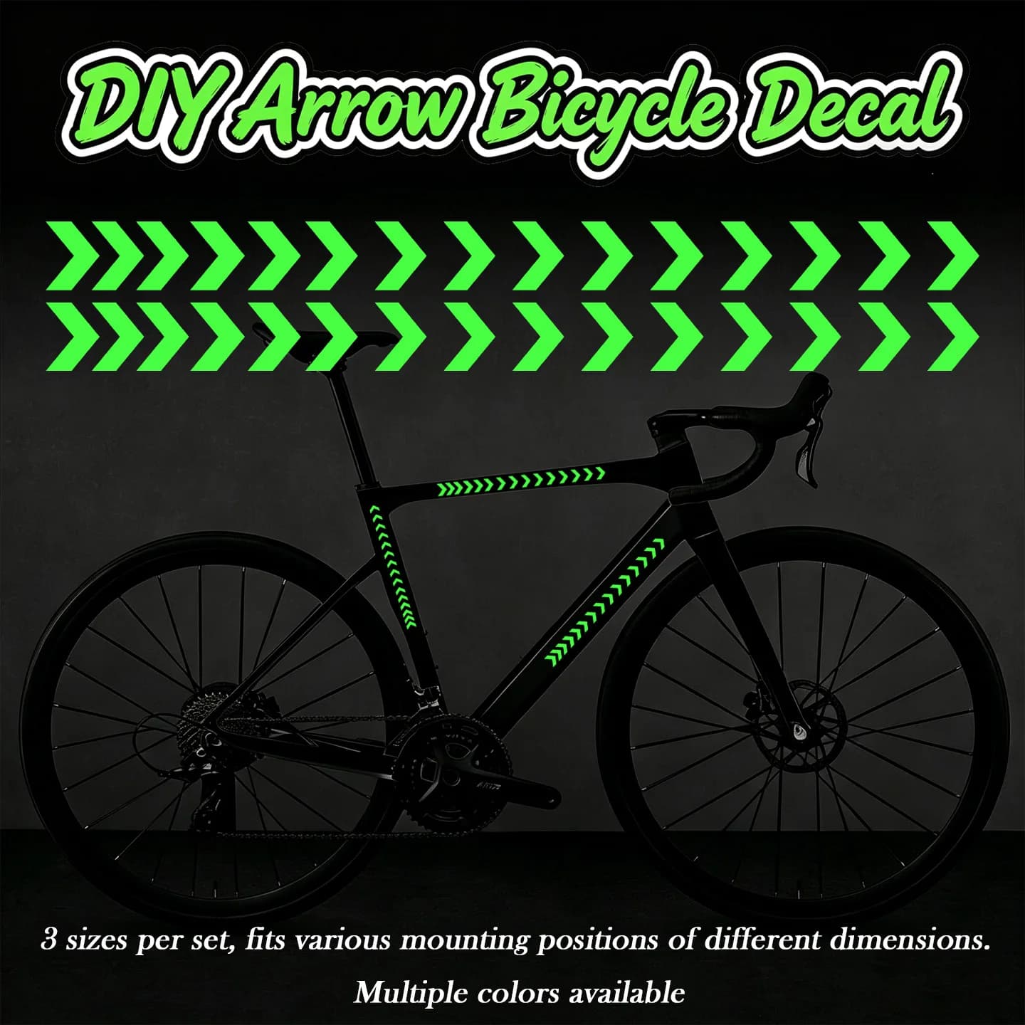 Set da 3 Paia Adesivi DIY a Forma di Freccia per Telaio Bici, E-Bike, Biciclette da Strada e MTB, Tubi, Forcella Anteriore, Moto, Accessori Decalcomania in Vinile per Ciclismo