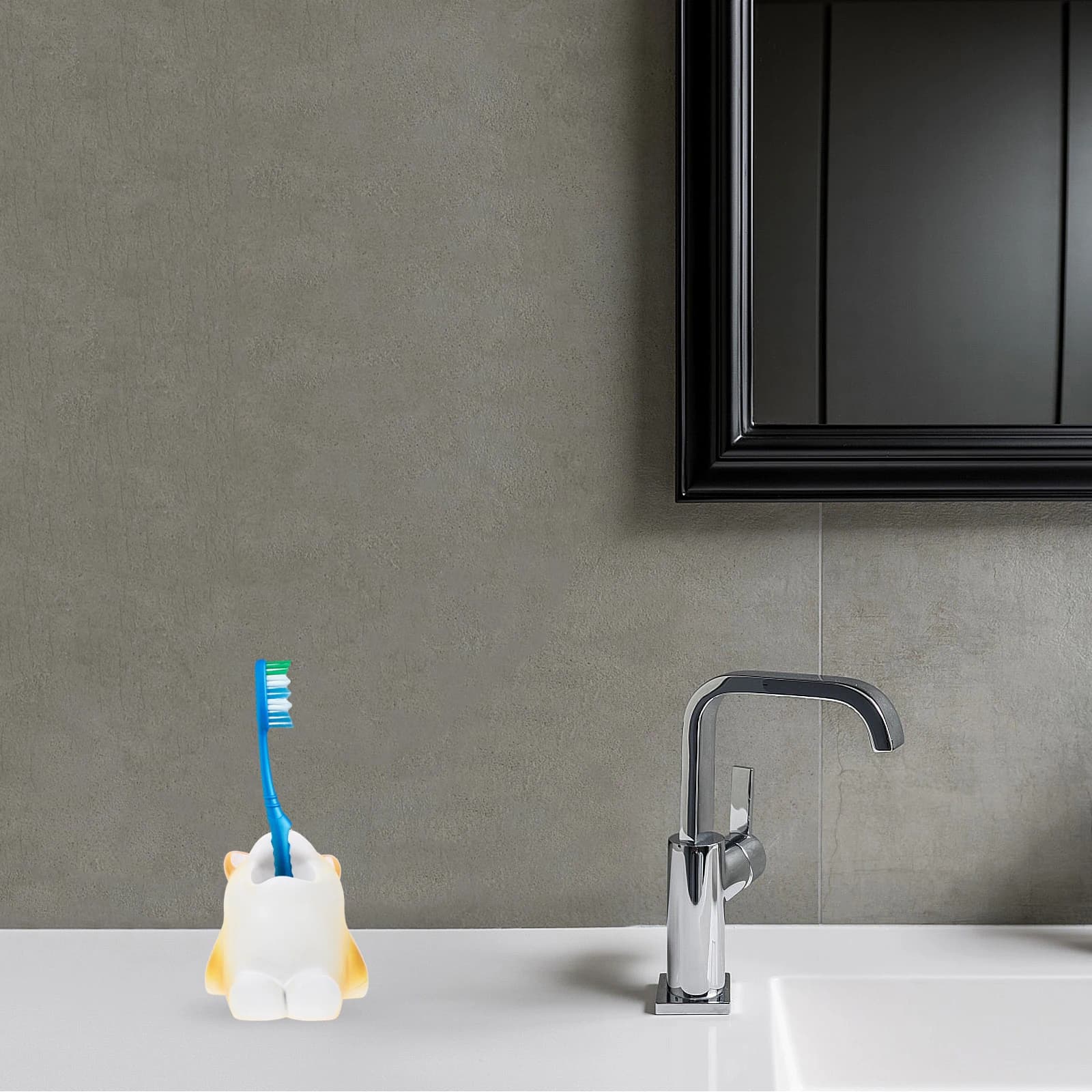 Cartoon Corgi Holder Accessori da bagno in resina Ornamenti per la casa per bambini Tazza di stoccaggio dal design alto per spazzolini da denti Pennelli per trucco