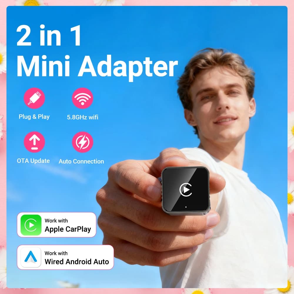 Wireless CarPlay Android Auto Mini Adapter Box Smart Plug & Play WiFi Fast Universal Connection For Toyota NISSAN Kia VW SUBARU MAZDA