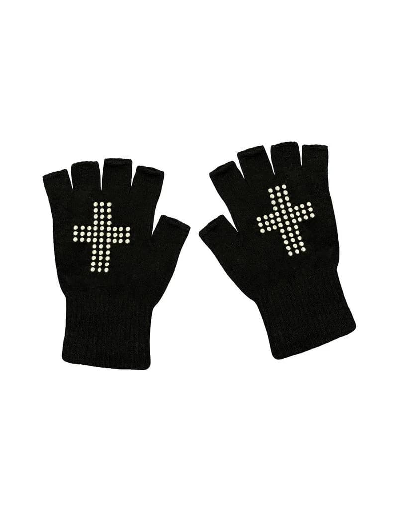 Guanti stile Y2K 2025 Inverno Nuovo nero lavorato a maglia forato a caldo anti freddo e caldo