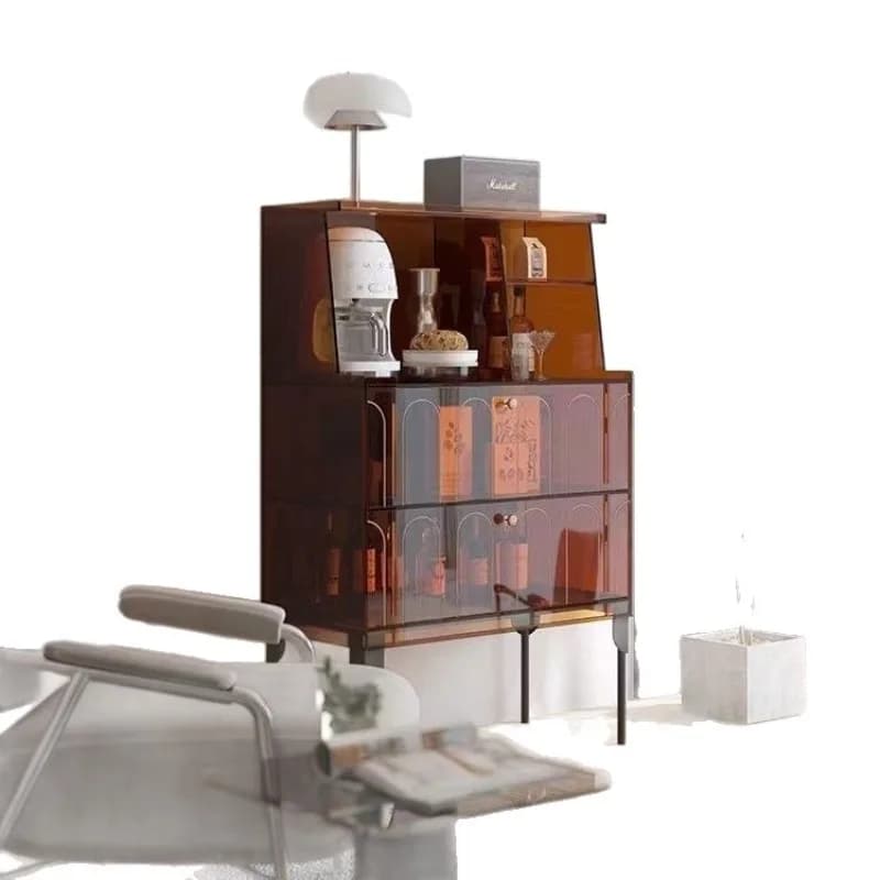 Mobiletto da pranzo in acrilico nordico di lusso leggero, credenza moderna e semplice, mobiletto portabottiglie da divano per soggiorno