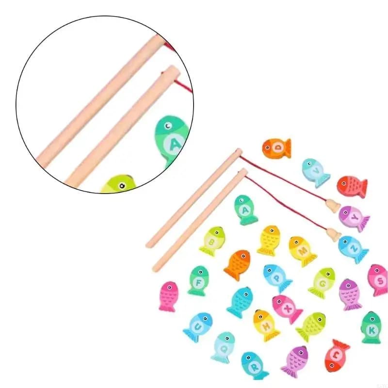 A5YC Giocattolo da pesca magnetico per bambini Puzzle in legno Gioco da tavolo Giocattolo educativo Giocattolo per attività