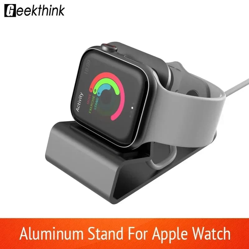 Supporto per caricabatterie in alluminio per supporto di ricarica per stazione dock Apple Watch per staffa in silicone iWatch 10/9/SE/8/7/6/5/4/3/2/1 Ultra 1 2