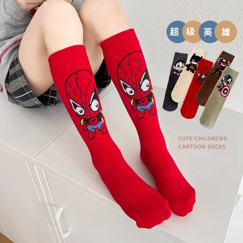 Marvel Spider Man Hulk Cartoon Children's Cotton Socks 1-6 Pairs Super Hero Boys Summer Edition Birthday Gift