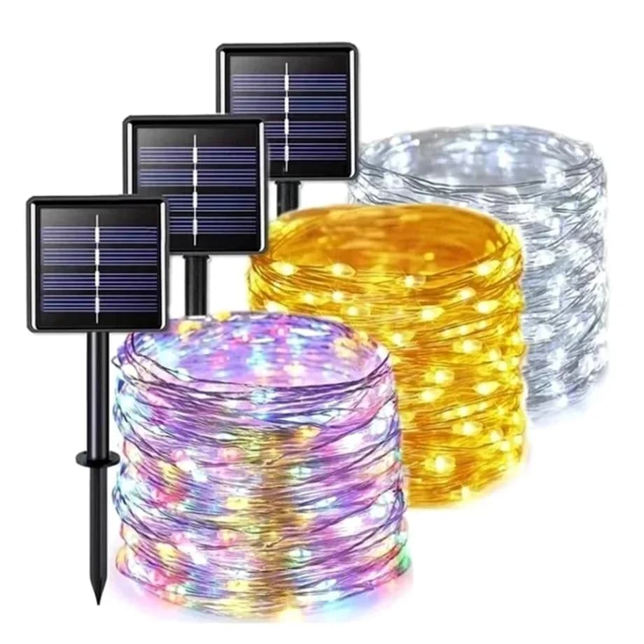 1-4 pz Luci LED a Ghirlanda 7-32M, Luci Solari Impermeabili da Esterno, 8 Modalità, per Giardino, Patio, Matrimoni, Feste di Natale, Decorazioni