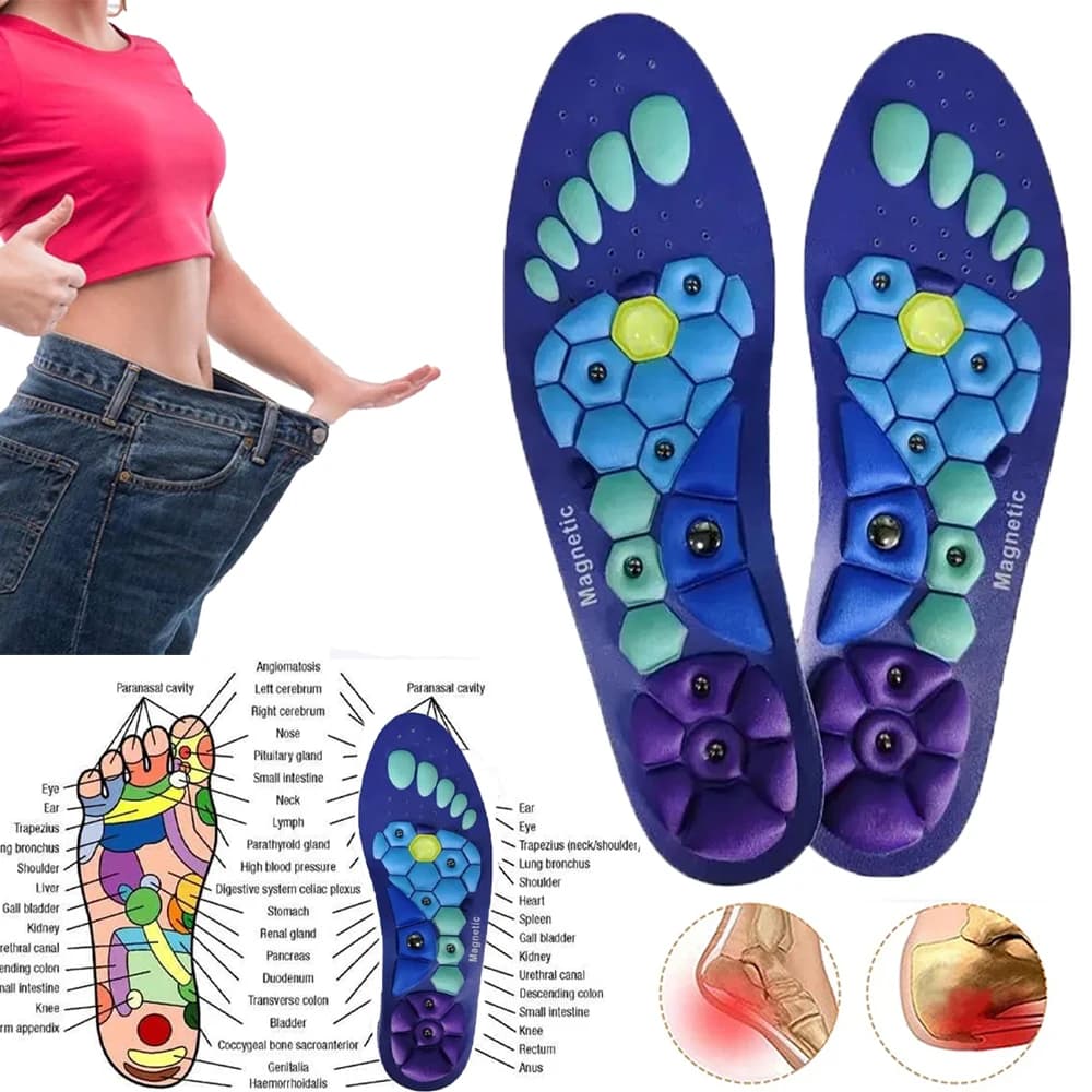 1 paio di solette magnetiche per digitopressione supporto per arco solette sportive escursionismo all'aperto traspirante decompressione scarpa pad disintossicante dimagrante