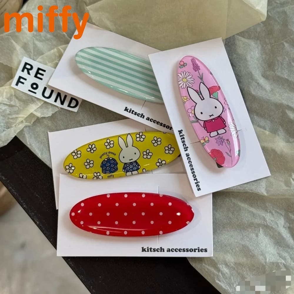 Nuovo Arrivo Fermaglio per Capelli Kawaii Miffy, Coniglio Cartone Animato, Serie Estiva, Stile Ins, Senza Tracce, Regalo per Ragazze